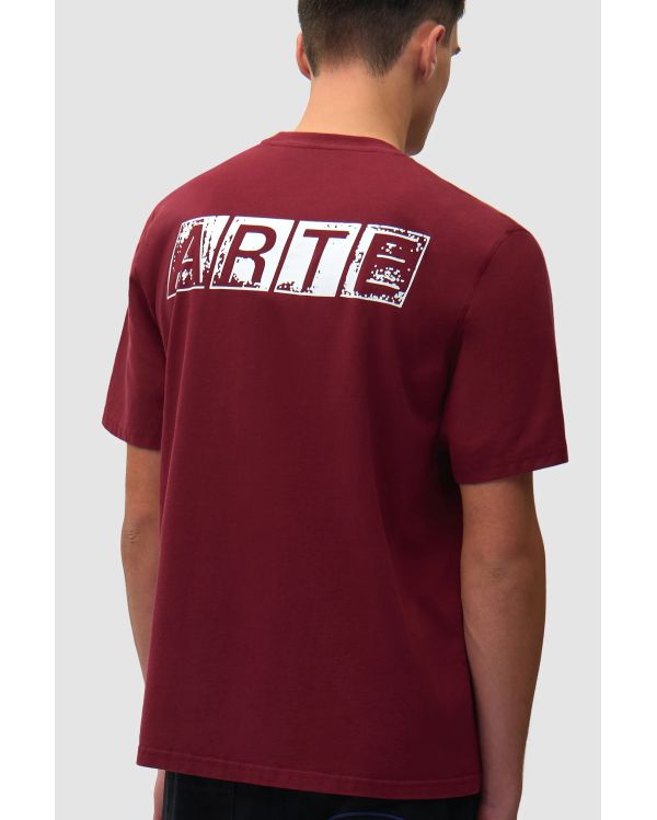 FADED BACK PRINT TSHIRT BORDEAUX