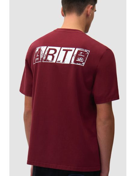 TSHIRT À IMPRIMÉ DÉLAVÉ DOS BORDEAUX