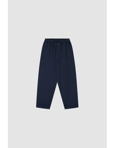 PANTALON EN LIN BLEU MARINE