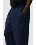 PANTALON EN LIN BLEU MARINE