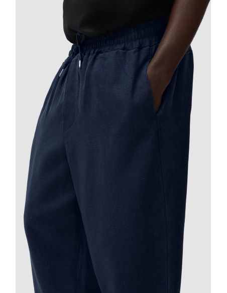 LINEN PANTS NAVY BLUE