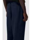 PANTALON EN LIN BLEU MARINE
