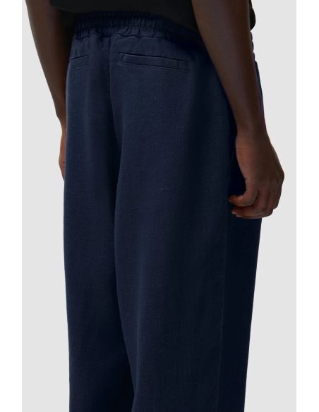 PANTALON EN LIN BLEU MARINE
