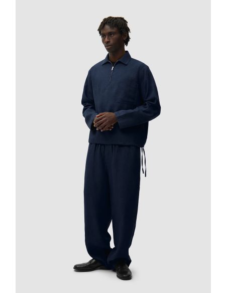 LINEN PANTS NAVY BLUE