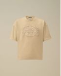 TSHIRT LOGO BOXY MANCHES COURTES FROZEN DEW / BLANC