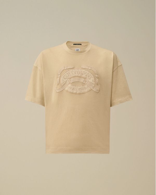 JERSEY SHORT SLEEVE BOXY LOGO TSHIRT FROZEN DEW / WHITE