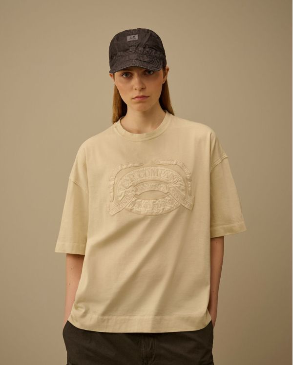 JERSEY SHORT SLEEVE BOXY LOGO TSHIRT FROZEN DEW / WHITE 2