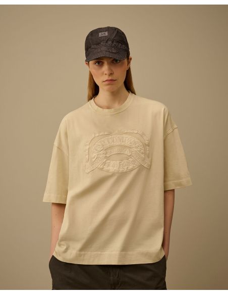 JERSEY SHORT SLEEVE BOXY LOGO TSHIRT FROZEN DEW / WHITE