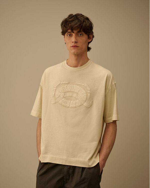 JERSEY SHORT SLEEVE BOXY LOGO TSHIRT FROZEN DEW / WHITE