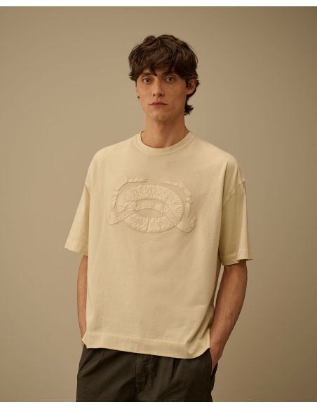 JERSEY SHORT SLEEVE BOXY LOGO TSHIRT FROZEN DEW / WHITE