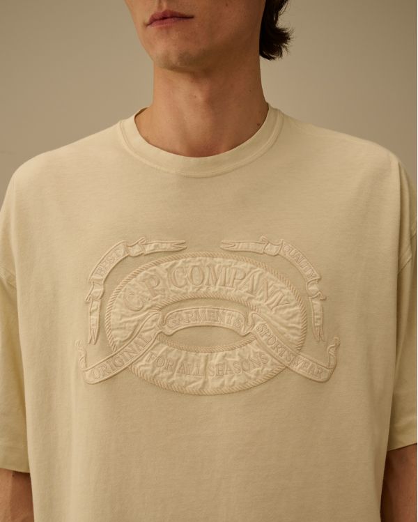 JERSEY SHORT SLEEVE BOXY LOGO TSHIRT FROZEN DEW / WHITE