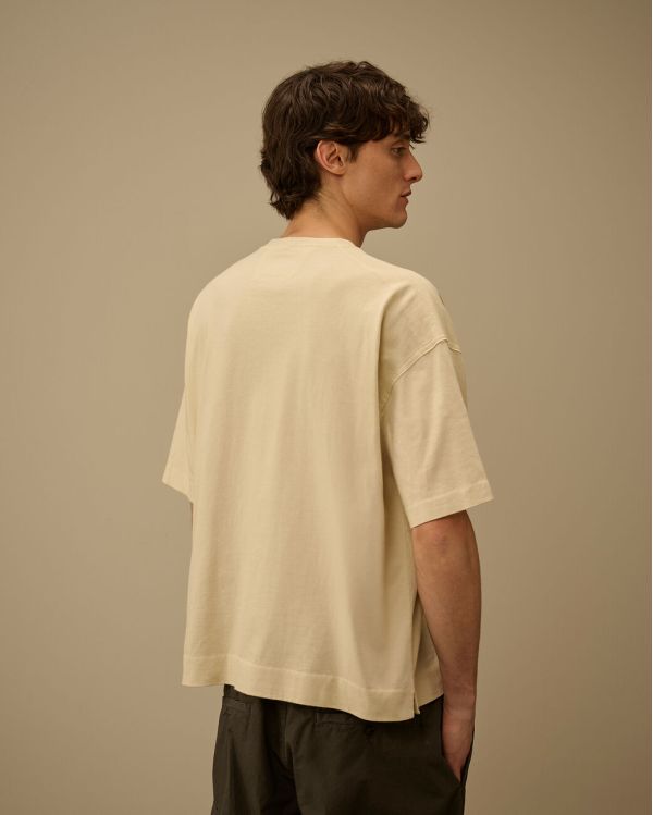 TSHIRT LOGO BOXY MANCHES COURTES FROZEN DEW / BLANC