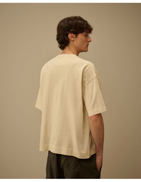 TSHIRT LOGO BOXY MANCHES COURTES FROZEN DEW / BLANC