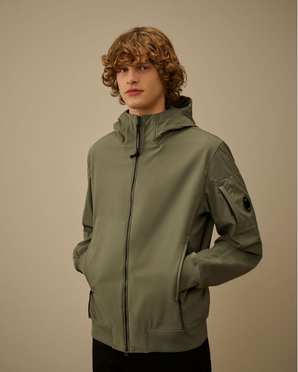 C.P. SHELL-R HOODED LENS JACKET LAUREL WREATH / GREEN