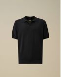 SHORT-SLEEVES KNIT POLO SHIRT WITH POLO COLLAR TOTAL ECLIPSE BLUE