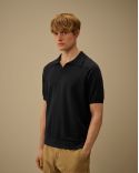 SHORT-SLEEVES KNIT POLO SHIRT WITH POLO COLLAR TOTAL ECLIPSE BLUE