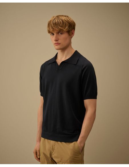 POLO MANCHES COURTES EN MAILLE COL POLO BLEU TOTAL ECLIPSE