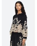 GRACELYN LACE LONG SLEEVES TOP BLACK