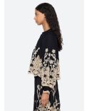 GRACELYN LACE LONG SLEEVES TOP BLACK