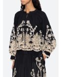 GRACELYN LACE LONG SLEEVES TOP BLACK