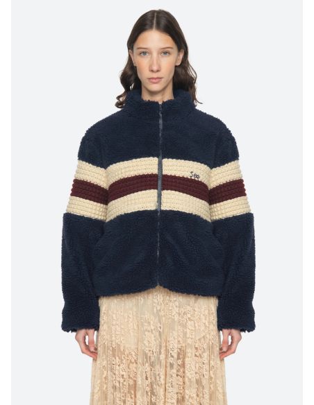 GEORGIE FLEECE JACKET NAVY BLUE