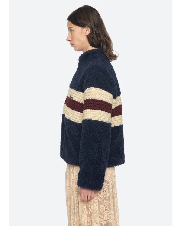GEORGIE FLEECE JACKET NAVY BLUE